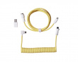 Coiled Aviator Cable Angled 8K Yellow