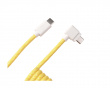 Coiled Aviator Cable Angled 8K Yellow