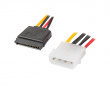 Molex (Male) 4 PIN to 2X SATA (Female) 15 PIN Cable 30cm