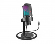 AMPLIGAME A8 Plus RGB USB Microphone with 4 (PC/PS4/PS5) - Black (DEMO)