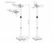 Height Adjustable Speaker Floor Stand Pair - Black (DEMO)