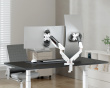 Monitor Stand with Mechanical Spring – 2 Monitors – White (DEMO)