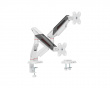 Monitor Stand with Mechanical Spring – 2 Monitors – White (DEMO)
