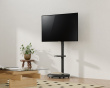 Heavy‑Duty TV Floor Stand with Media Shelf – Black (DEMO)
