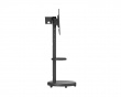 Heavy‑Duty TV Floor Stand with Media Shelf – Black (DEMO)