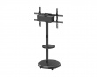Heavy‑Duty TV Floor Stand with Media Shelf – Black (DEMO)