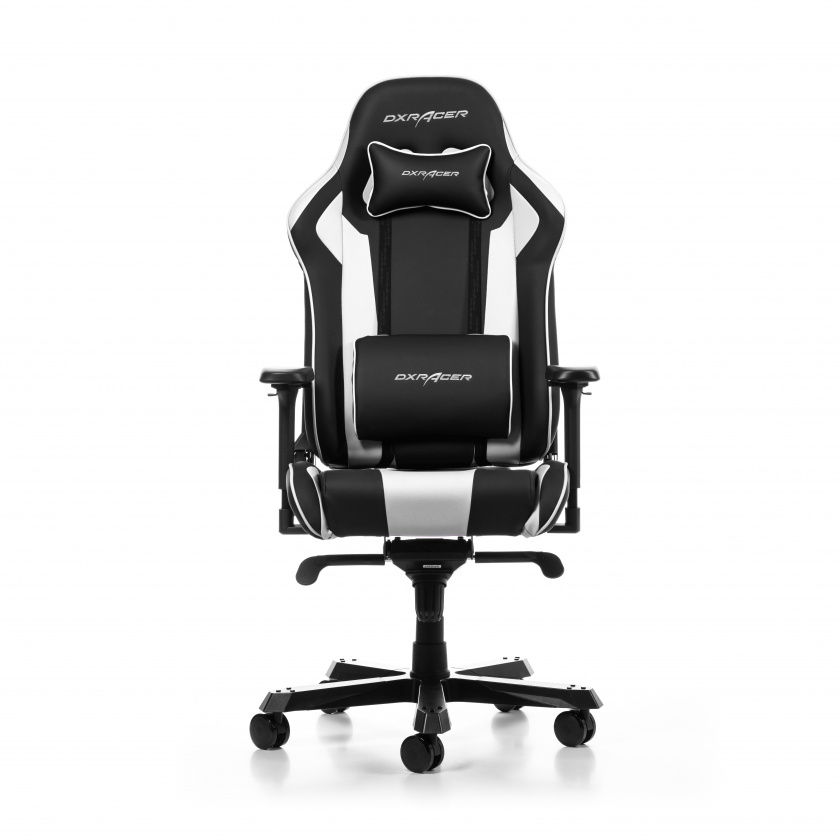 DXRacer KING XL Black & White PVC Leather